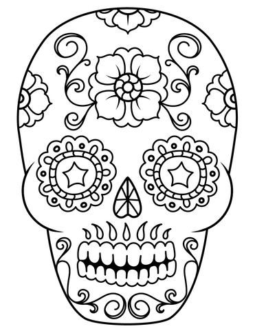 Sugar Skull From Sugar Skulls Coloring Page